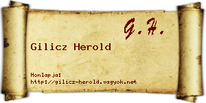 Gilicz Herold névjegykártya